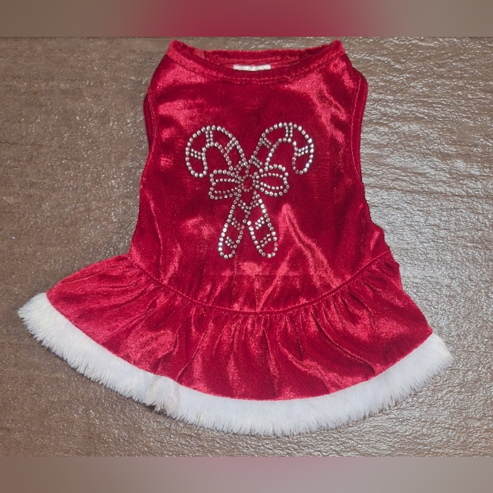 Simply Dog: Red Christmas Dog Sweater *Candy Cane Cutie* Size: XS- Extra Small